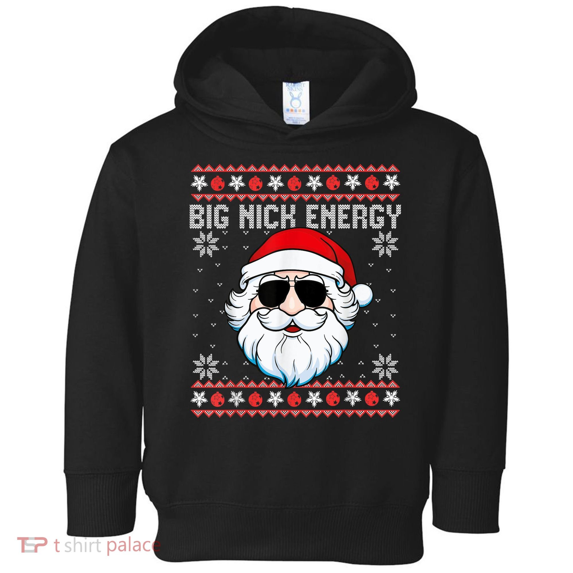 Big Nick Energy Santa Ugly Christmas Sweater Toddler Hoodie