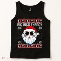 Big Nick Energy Santa Ugly Christmas Sweater Tank Top thumb 2