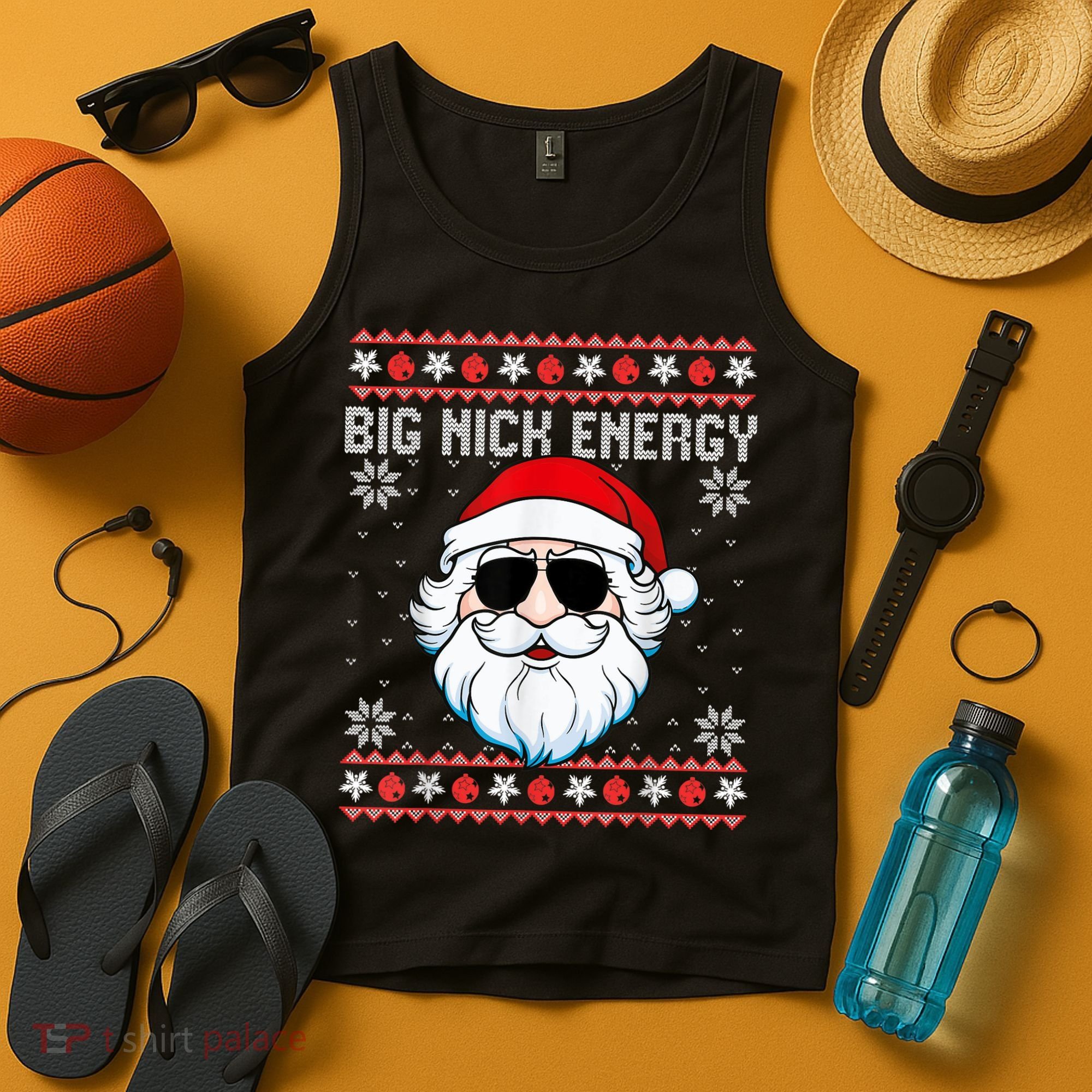Big Nick Energy Santa Ugly Christmas Sweater Tank Top