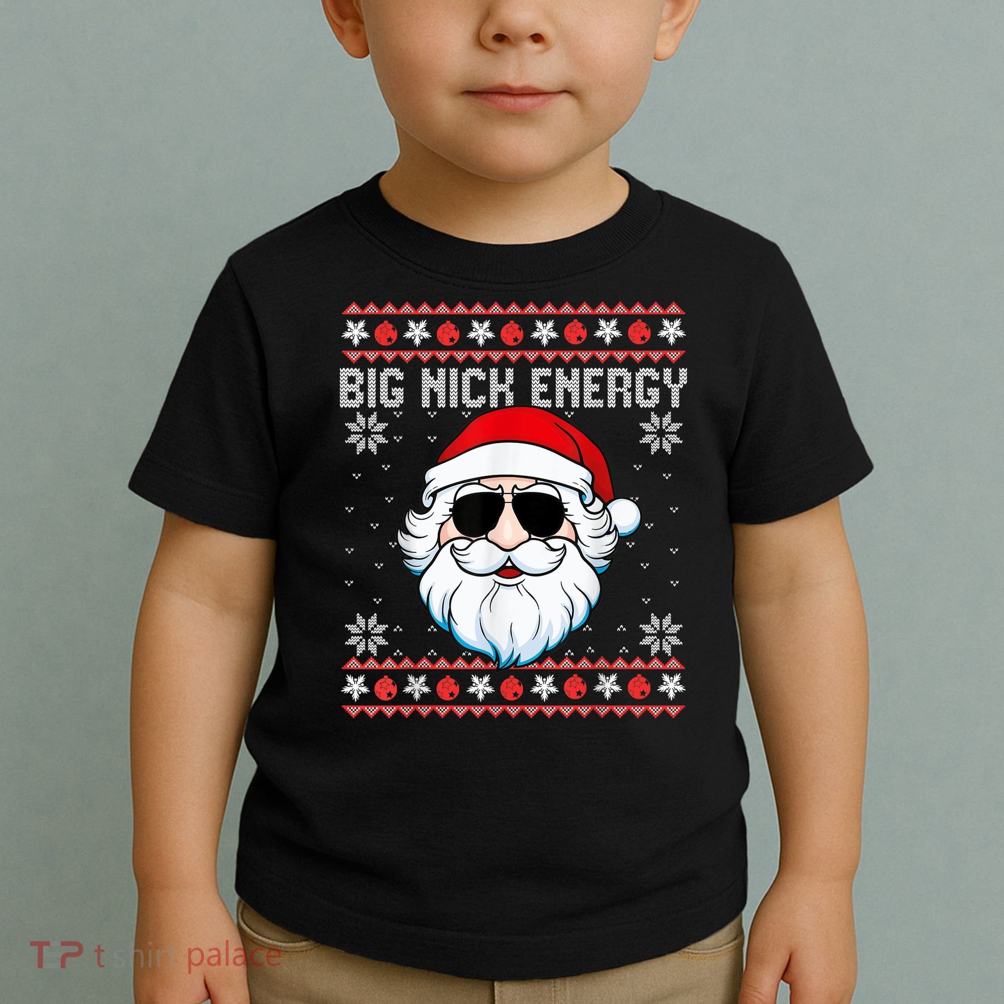 Big Nick Energy Santa Ugly Christmas Sweater Toddler T-Shirt