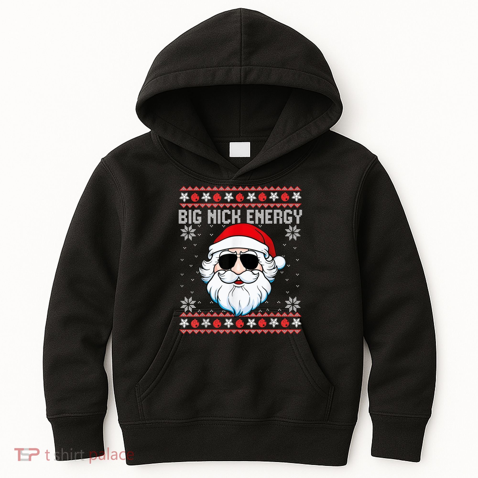 Big Nick Energy Santa Ugly Christmas Sweater Kids Hoodie