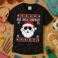 Big Nick Energy Santa Ugly Christmas Sweater Kids T-Shirt thumb 3