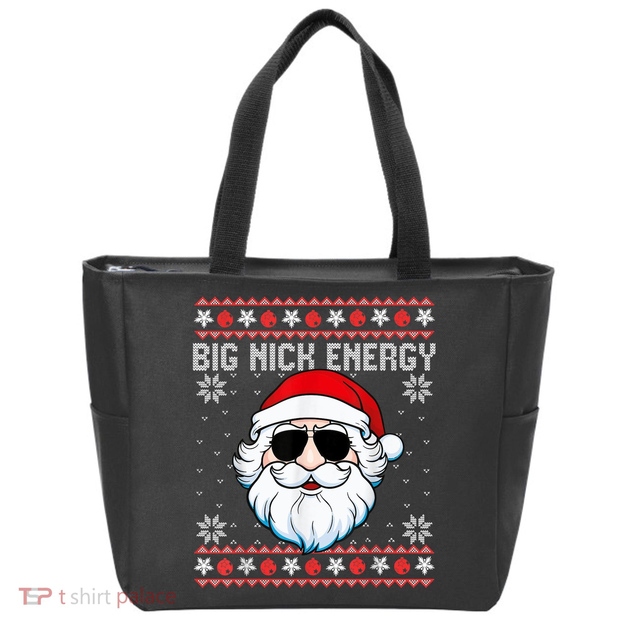 Big Nick Energy Santa Ugly Christmas Sweater Tote Bag