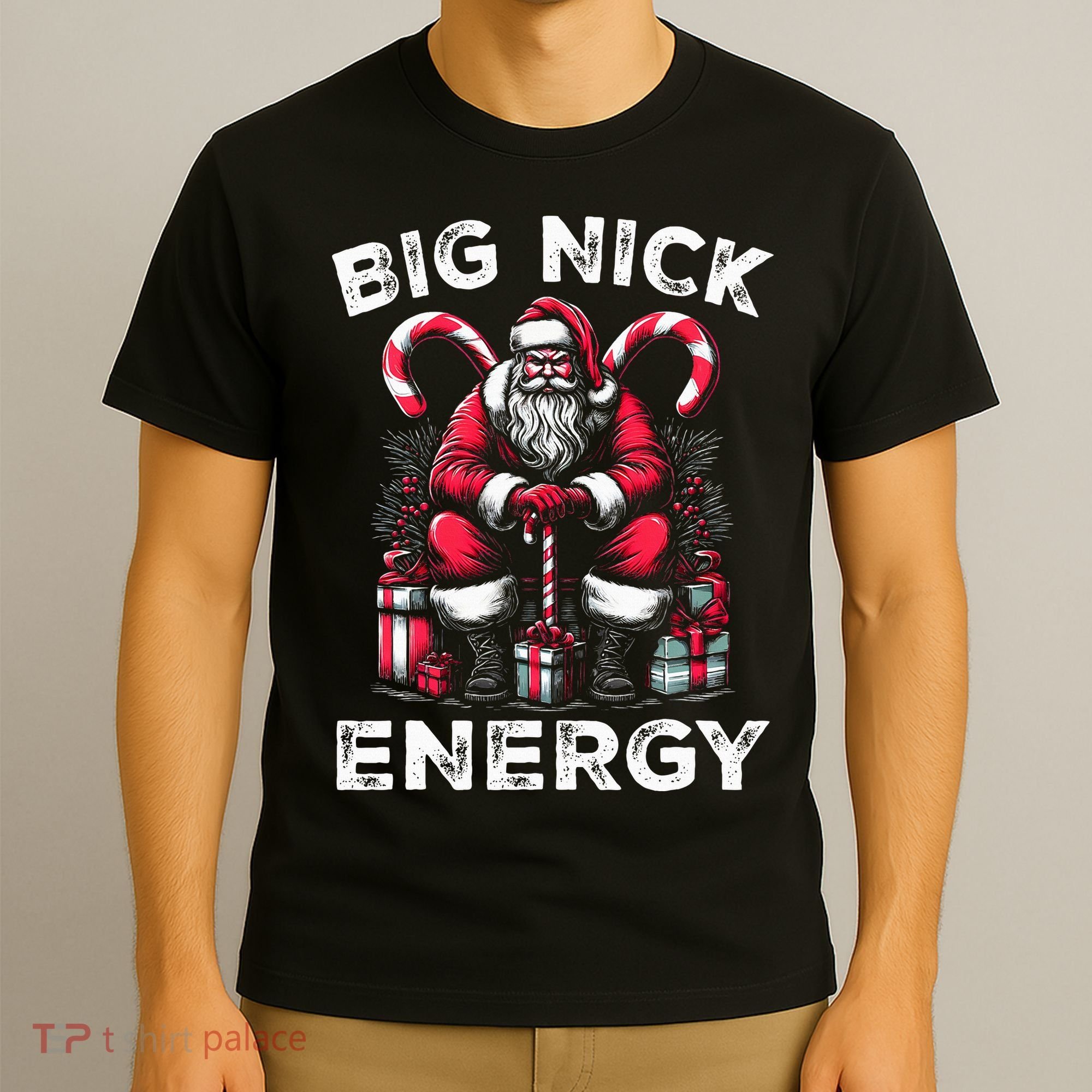 Big Nick Energy Funny Santa Claus Christmas T-Shirt