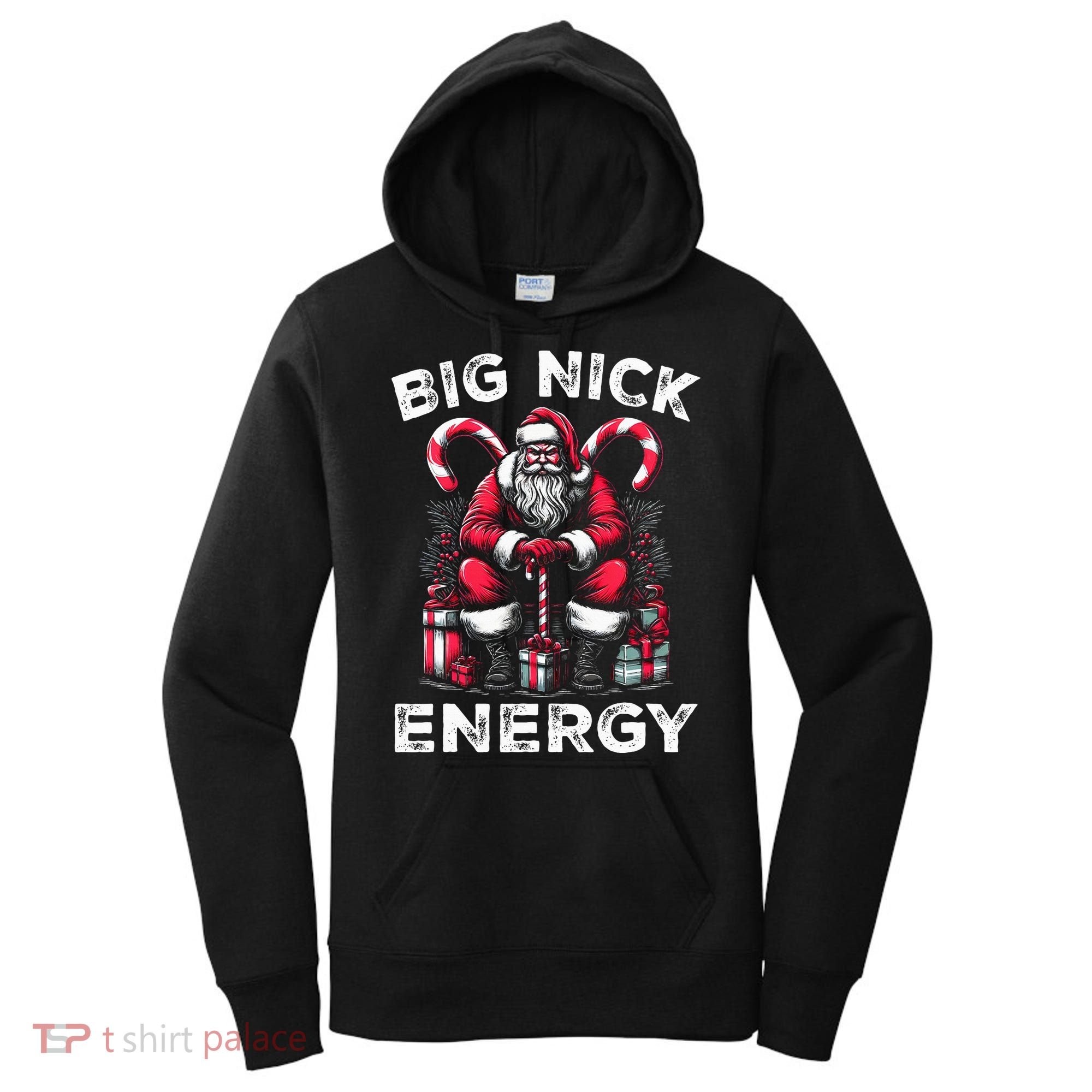 Big Nick Energy Funny Santa Claus Christmas Women's Hoodie