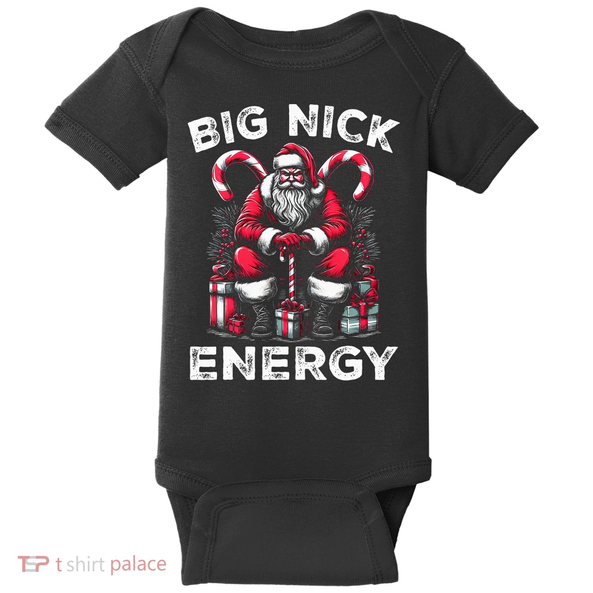 Big Nick Energy Funny Santa Claus Christmas Baby Bodysuit