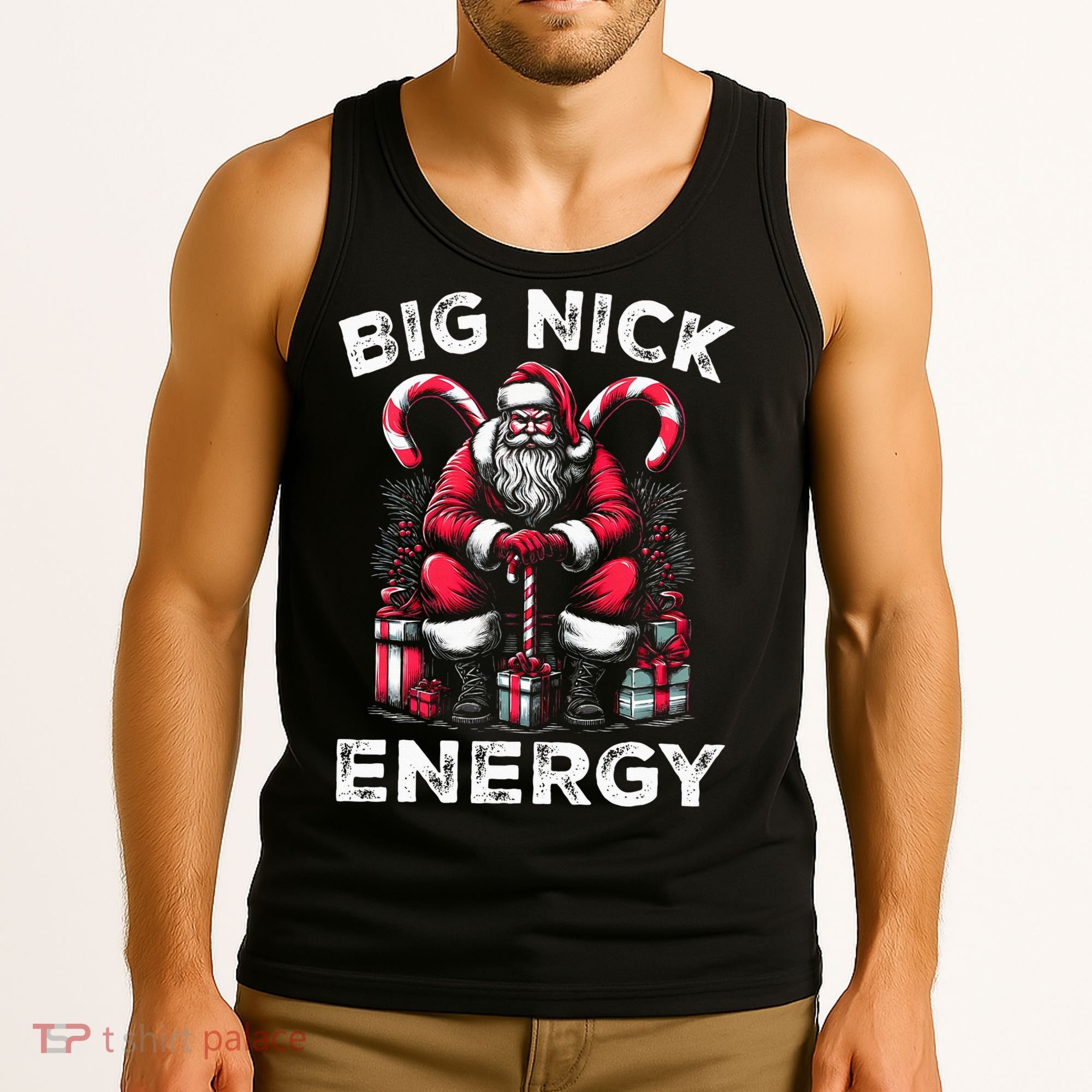 Big Nick Energy Funny Santa Claus Christmas Tank Top