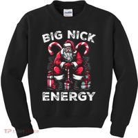 Big Nick Energy Funny Santa Claus Christmas Kids Sweatshirt thumb 0