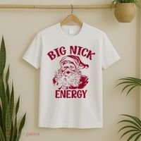 Big Nick Energy Christmas Retro Groovy Funny Vintage Santa  T-Shirt thumb 2