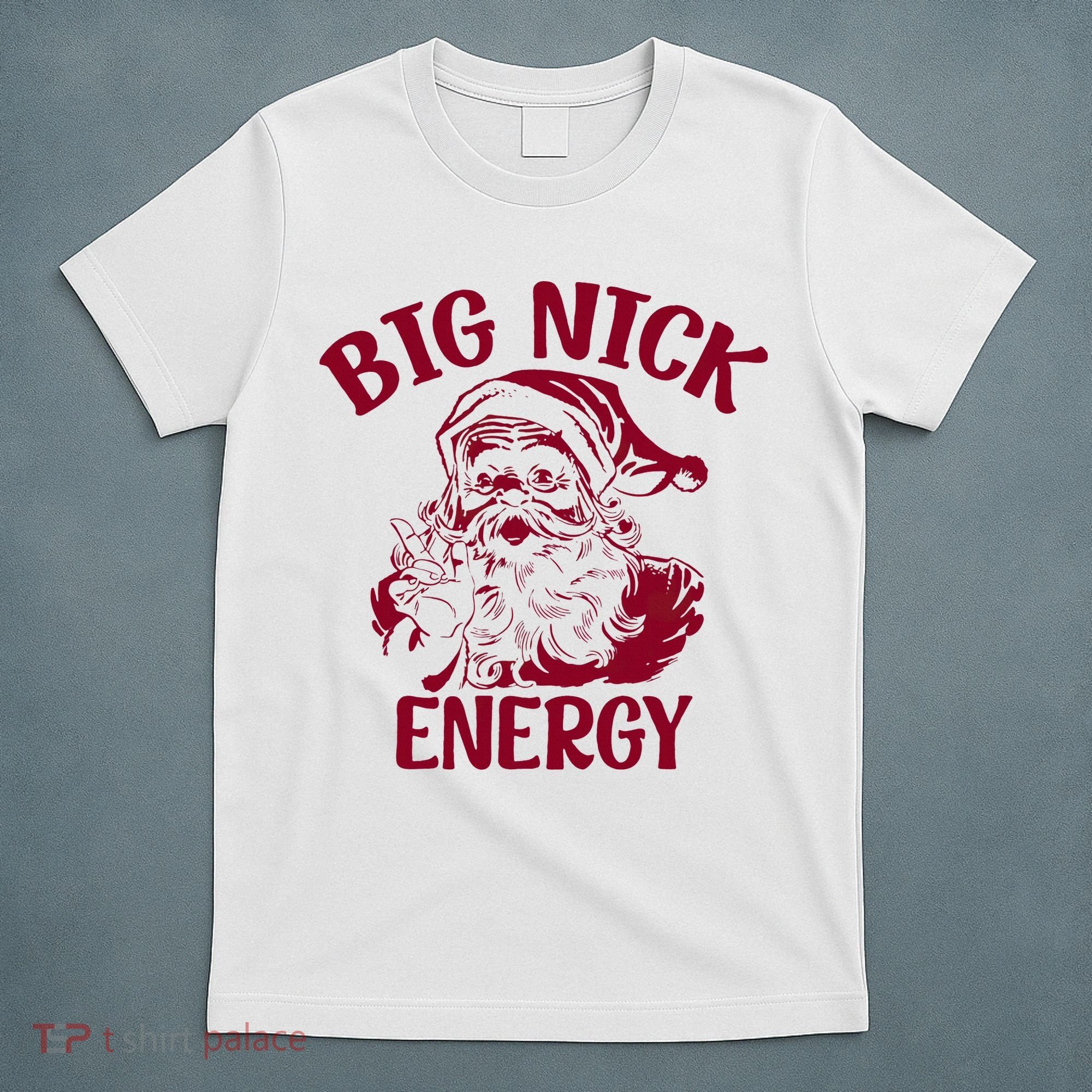 Big Nick Energy Christmas Retro Groovy Funny Vintage Santa  T-Shirt