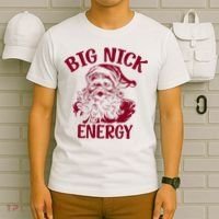 Big Nick Energy Christmas Retro Groovy Funny Vintage Santa  T-Shirt thumb 6
