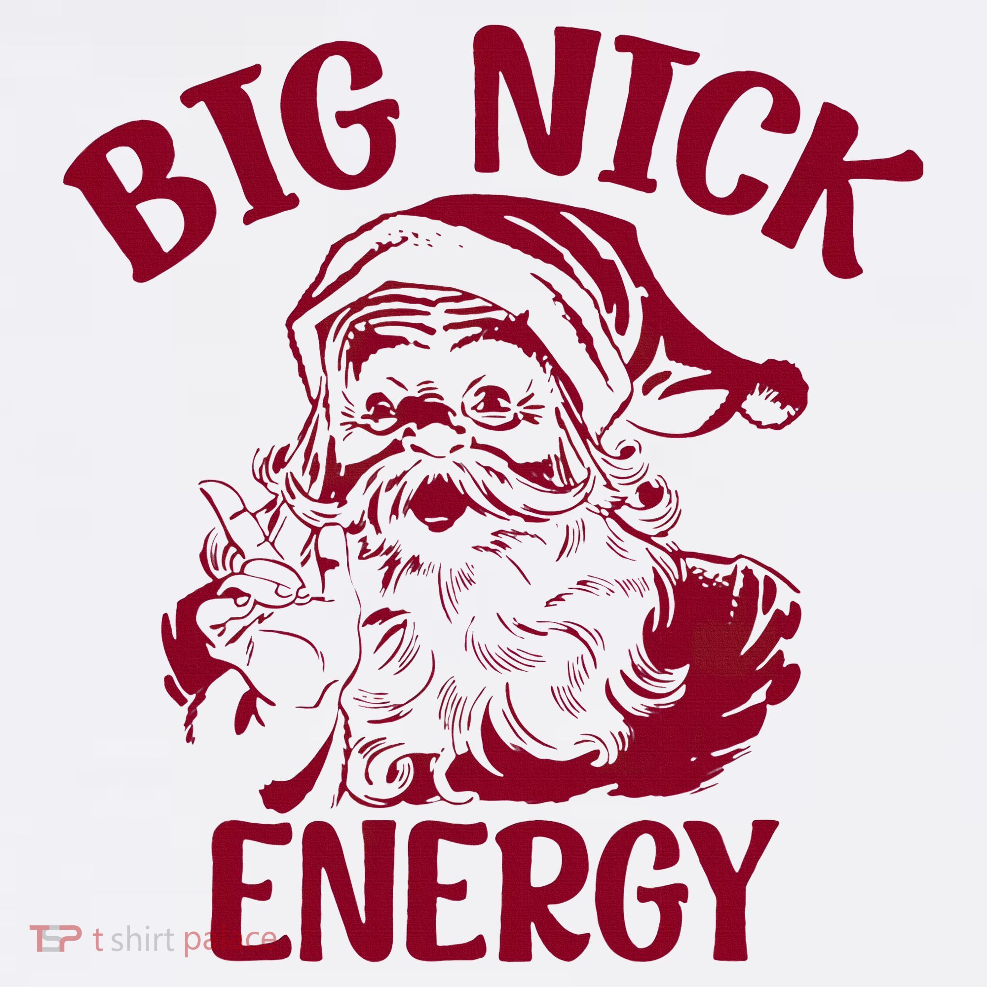 Big Nick Energy Christmas Retro Groovy Funny Vintage Santa  T-Shirt