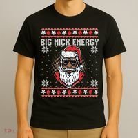 Big Nick Energy African American Santa Ugly Sweater Pullover Hoodie T-Shirt thumb 3