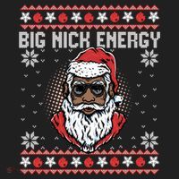 Big Nick Energy African American Santa Ugly Sweater Pullover Hoodie Beanie thumb 2