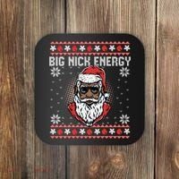 Big Nick Energy African American Santa Ugly Sweater Pullover Hoodie Coaster thumb 0
