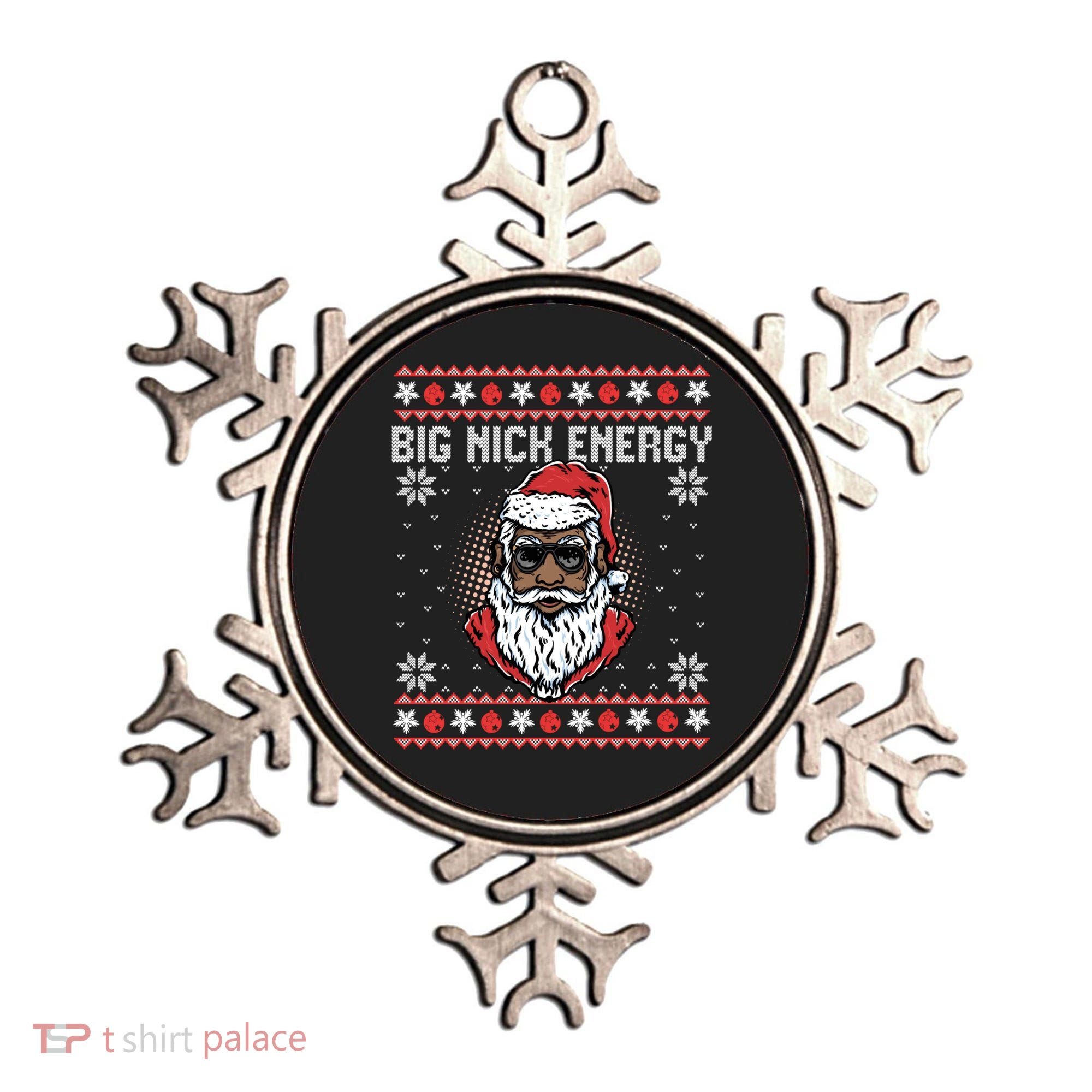 Big Nick Energy African American Santa Ugly Sweater Pullover Hoodie Ornament