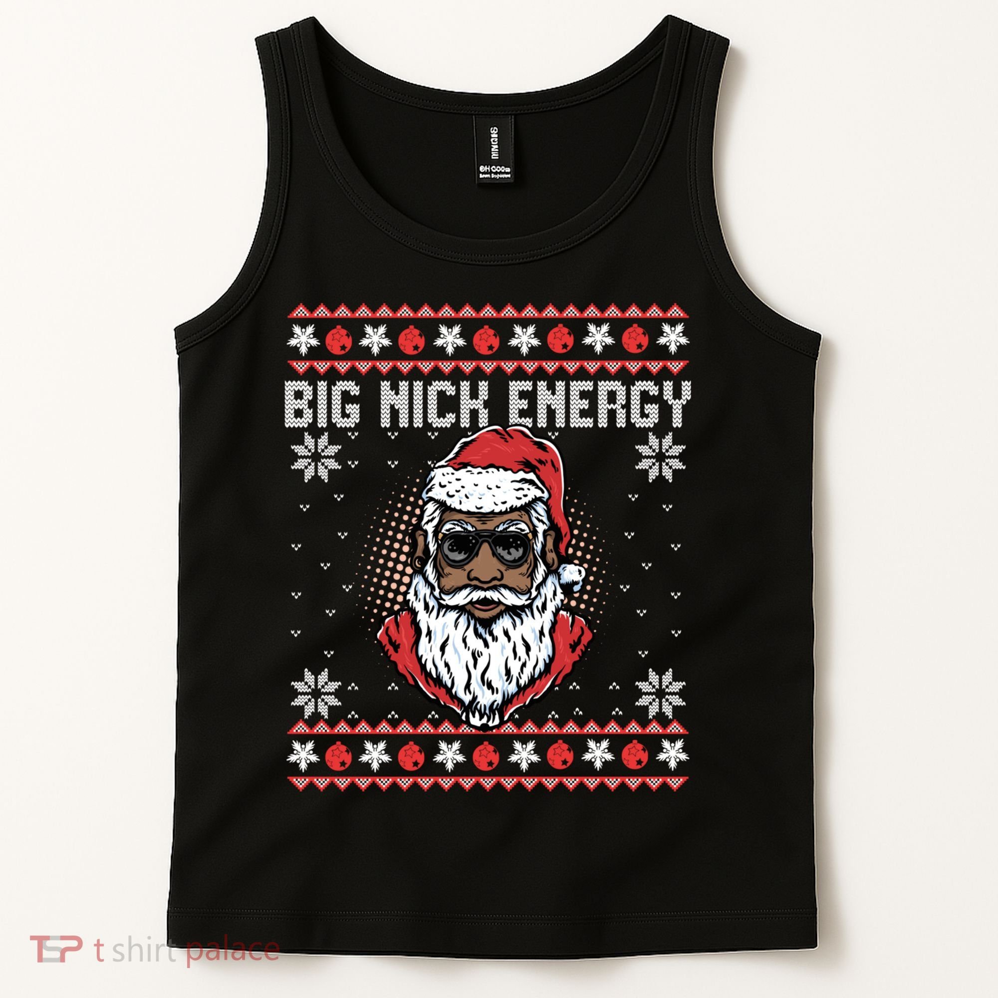 Big Nick Energy African American Santa Ugly Sweater Pullover Hoodie Tank Top