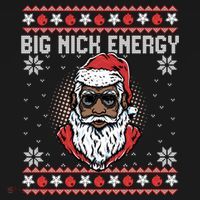 Big Nick Energy African American Santa Ugly Sweater Pullover Hoodie Kids Sweatshirt thumb 2