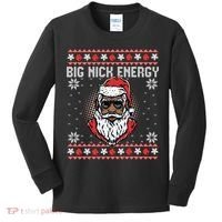 Big Nick Energy African American Santa Ugly Sweater Pullover Hoodie Kids Long Sleeve Shirt thumb 0