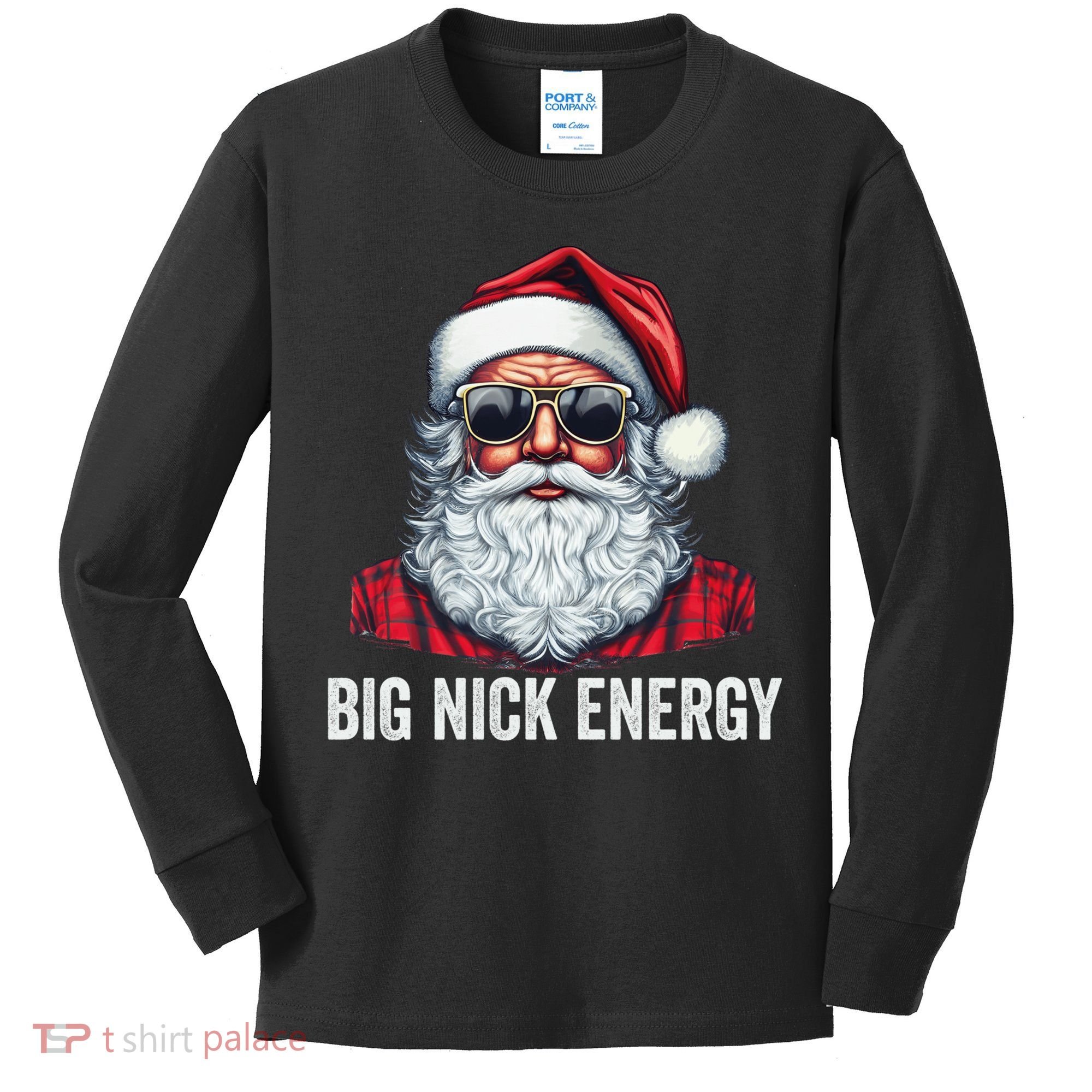 Big Nick Energy Santa Kids Long Sleeve Shirt