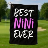 Best Nini Ever Cool Funny Gift Golf Towel thumb 1