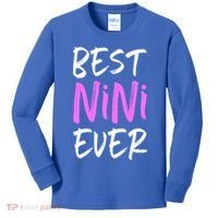 Best Nini Ever Cool Funny Gift Kids Long Sleeve Shirt thumb 0