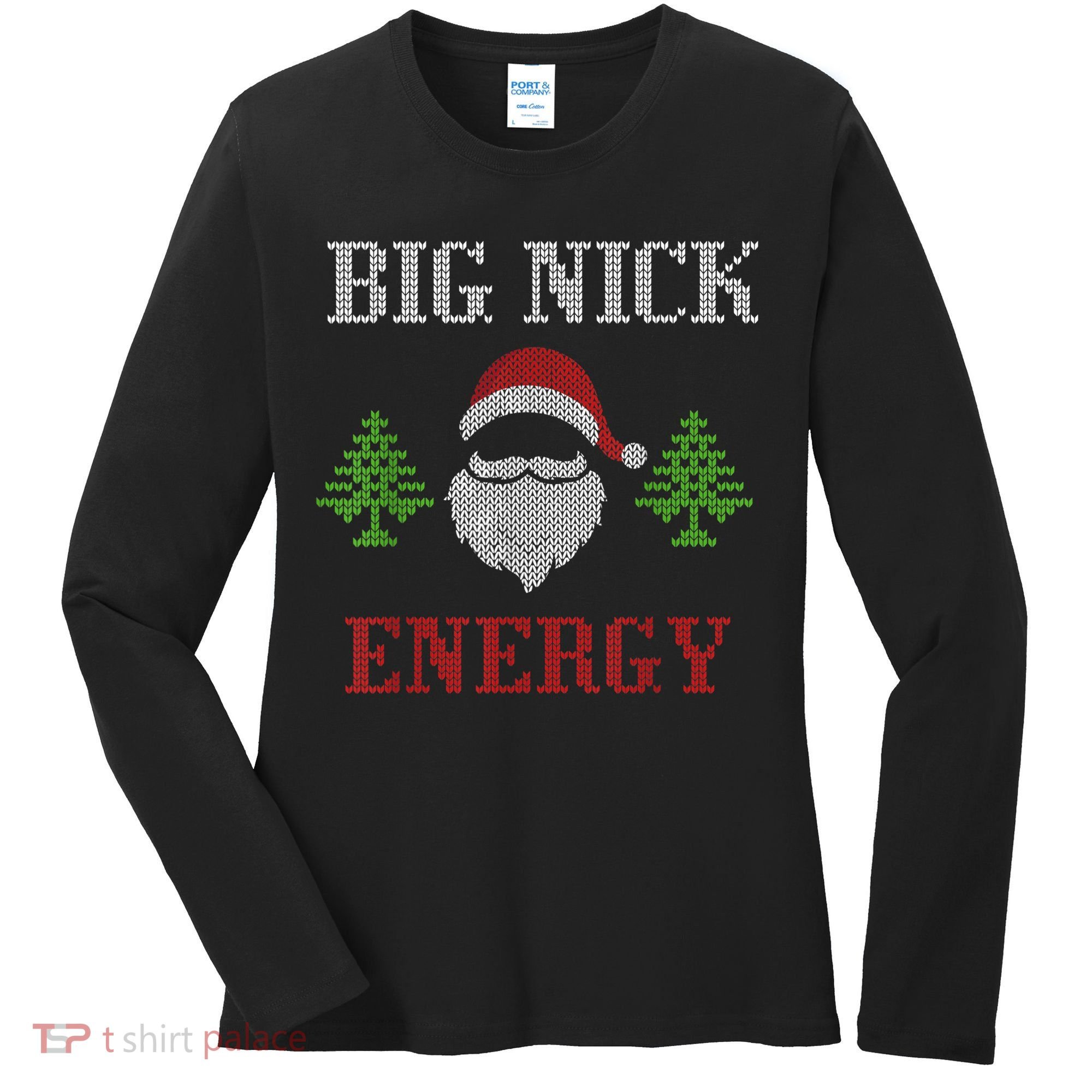 Big Nick Energy - Ugly Sweater - Big Nick Energy Santa Women's Long Sleeve Shirt