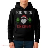 Big Nick Energy - Ugly Sweater - Big Nick Energy Santa Kids Hoodie thumb 4