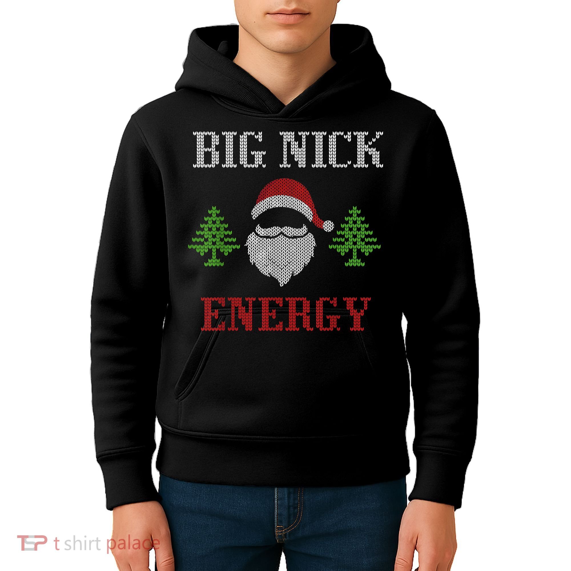 Big Nick Energy - Ugly Sweater - Big Nick Energy Santa Kids Hoodie