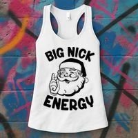 Big Nick Energy Santa Claus Funny Xmas Christmas Women's Tank Top thumb 3