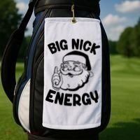 Big Nick Energy Santa Claus Funny Xmas Christmas Golf Towel thumb 2