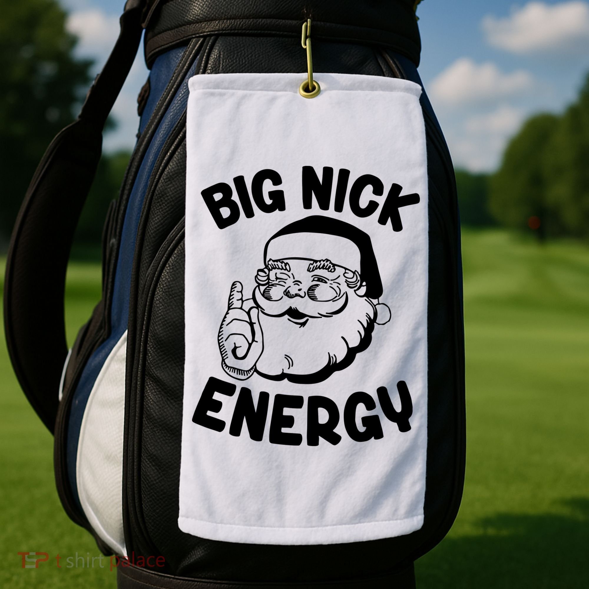 Big Nick Energy Santa Claus Funny Xmas Christmas Golf Towel