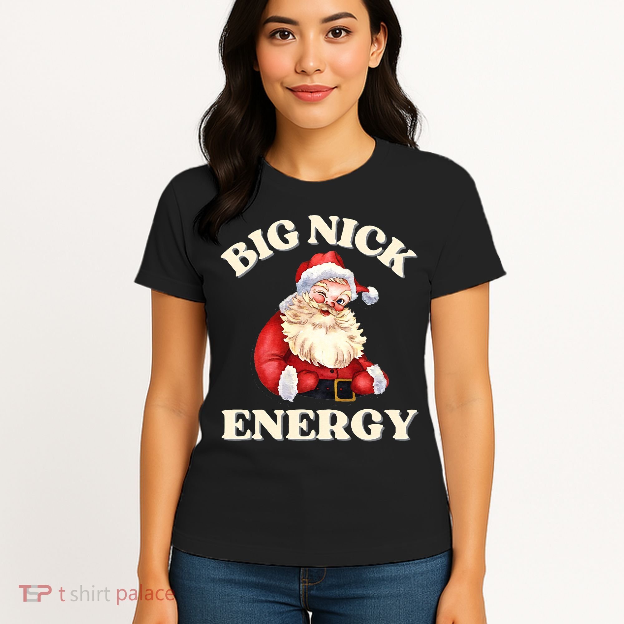 Big Nick Energy Christmas Santa Inappropriate Christmas Women's T-Shirt