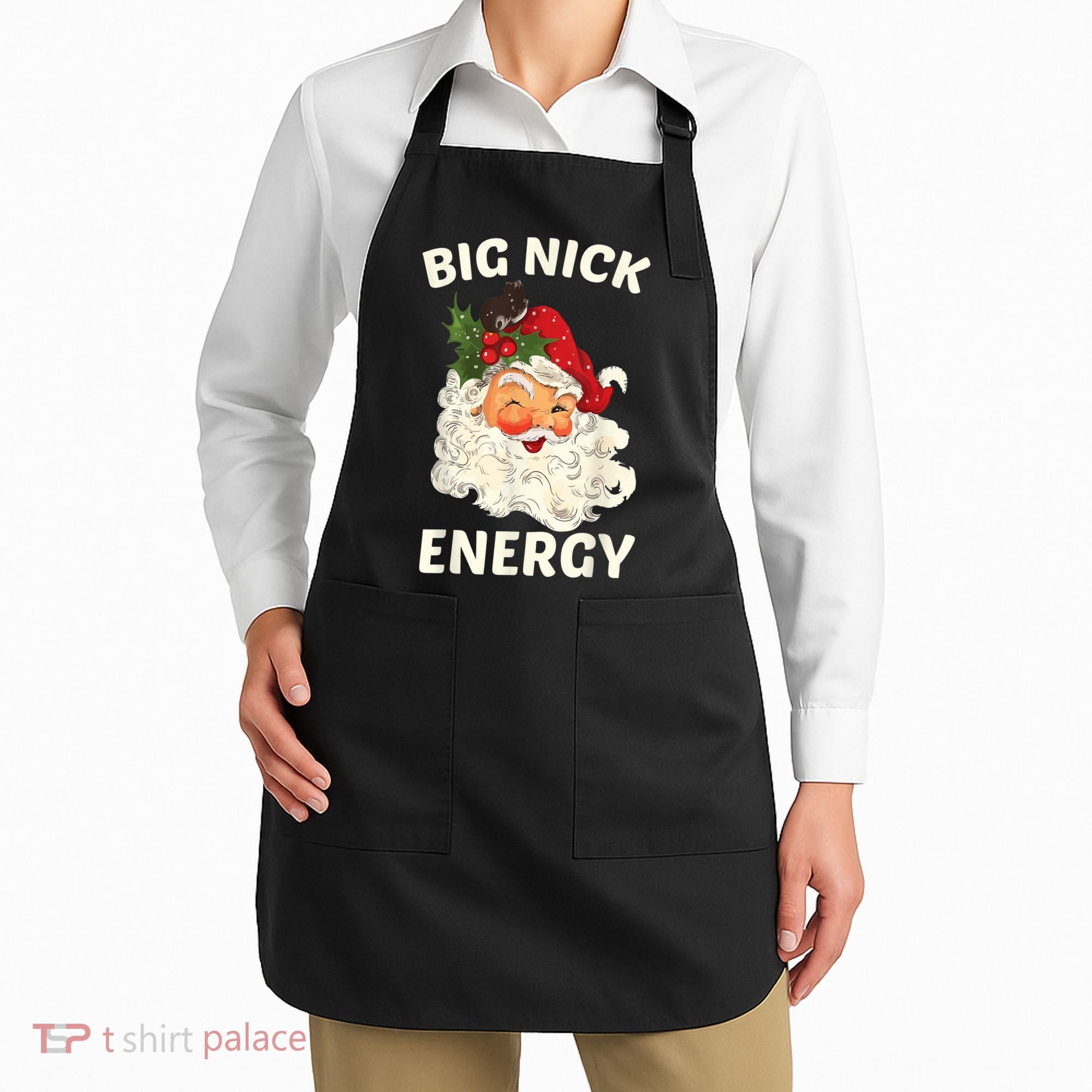 Big Nick Energy Funny Santa Christmas Apron