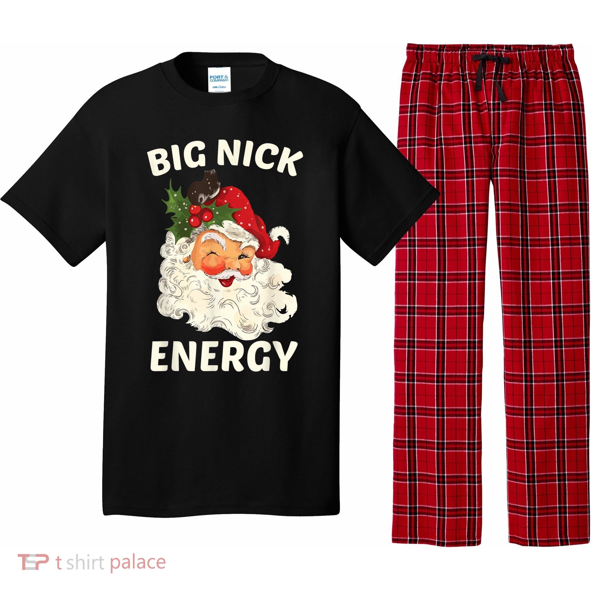 Big Nick Energy Funny Santa Christmas Pajama Set