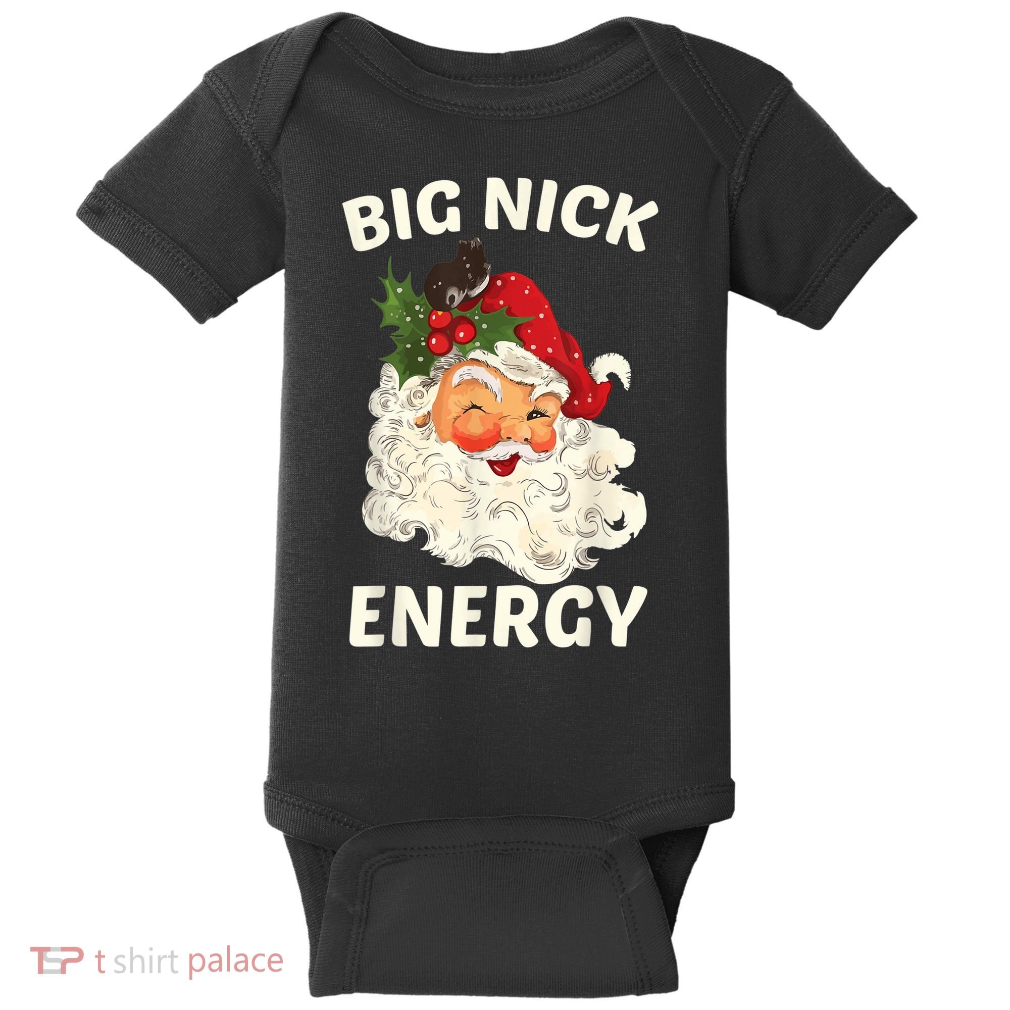 Big Nick Energy Funny Santa Christmas Baby Bodysuit