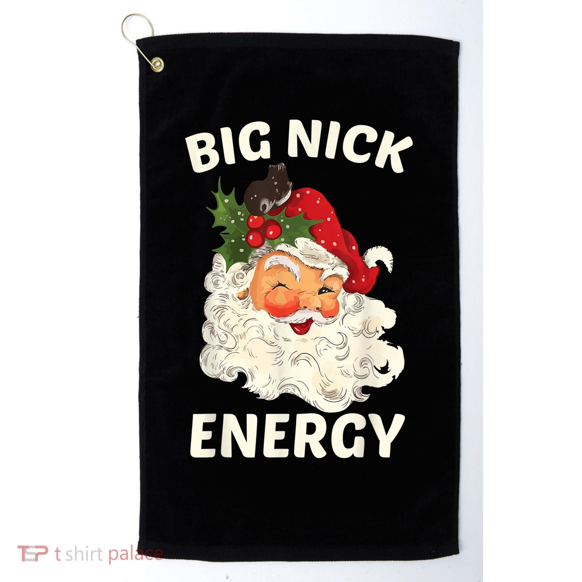 Big Nick Energy Funny Santa Christmas Golf Towel