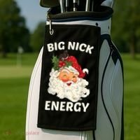 Big Nick Energy Funny Santa Christmas Golf Towel thumb 2