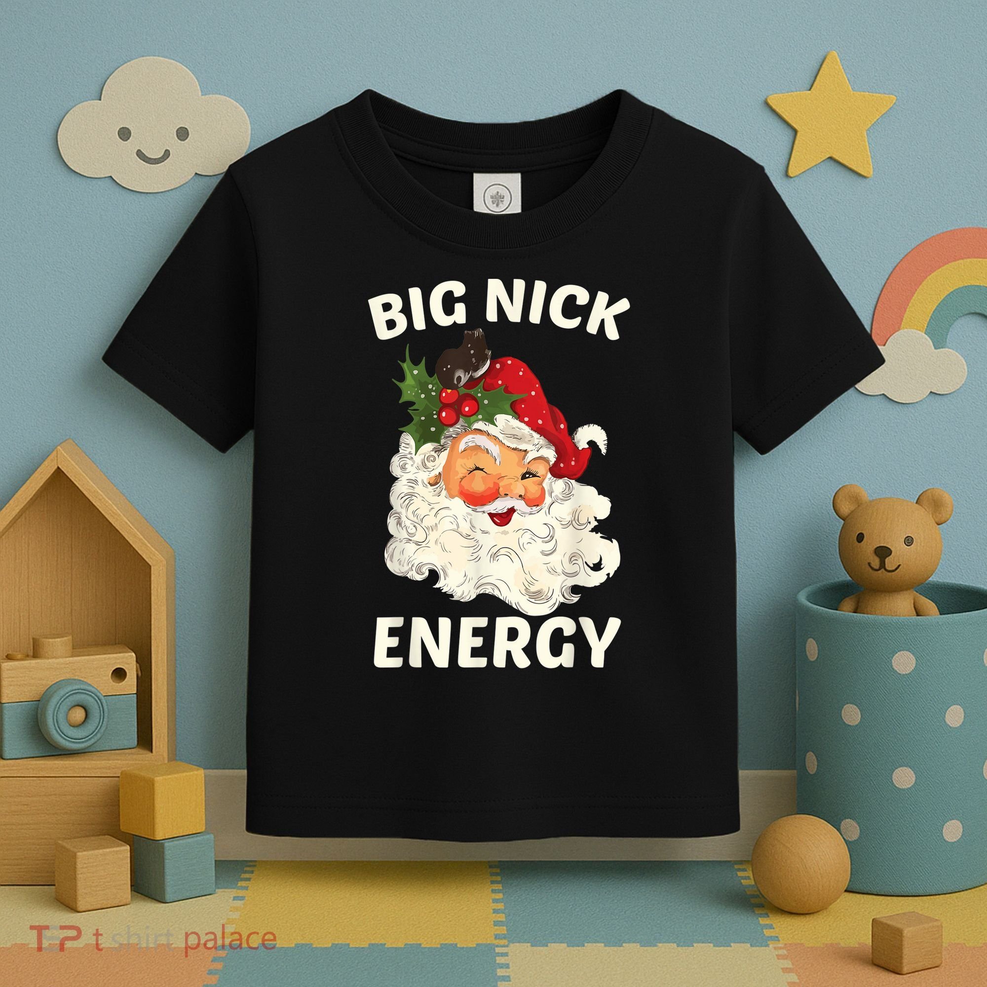 Big Nick Energy Funny Santa Christmas Toddler T-Shirt