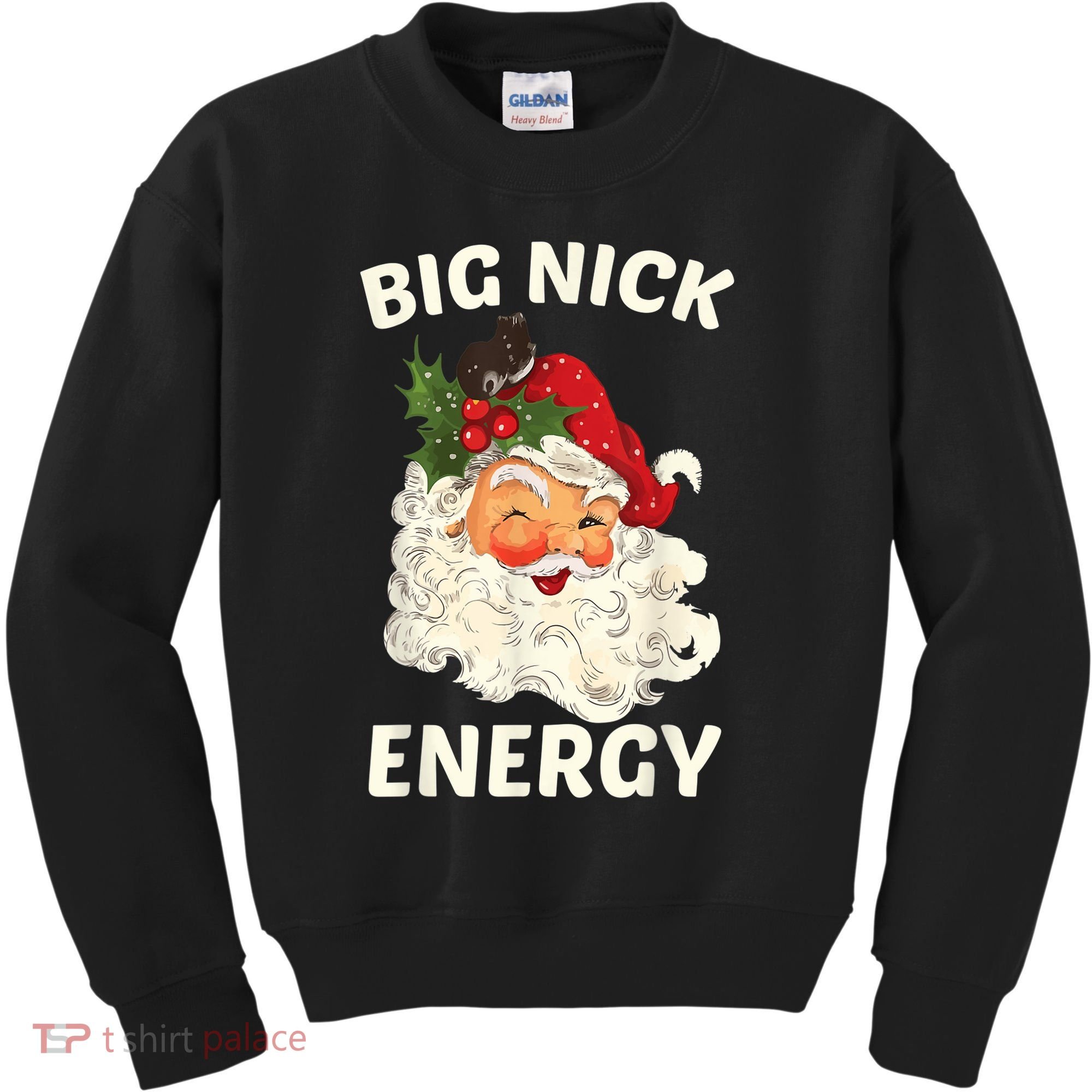 Big Nick Energy Funny Santa Christmas Kids Sweatshirt