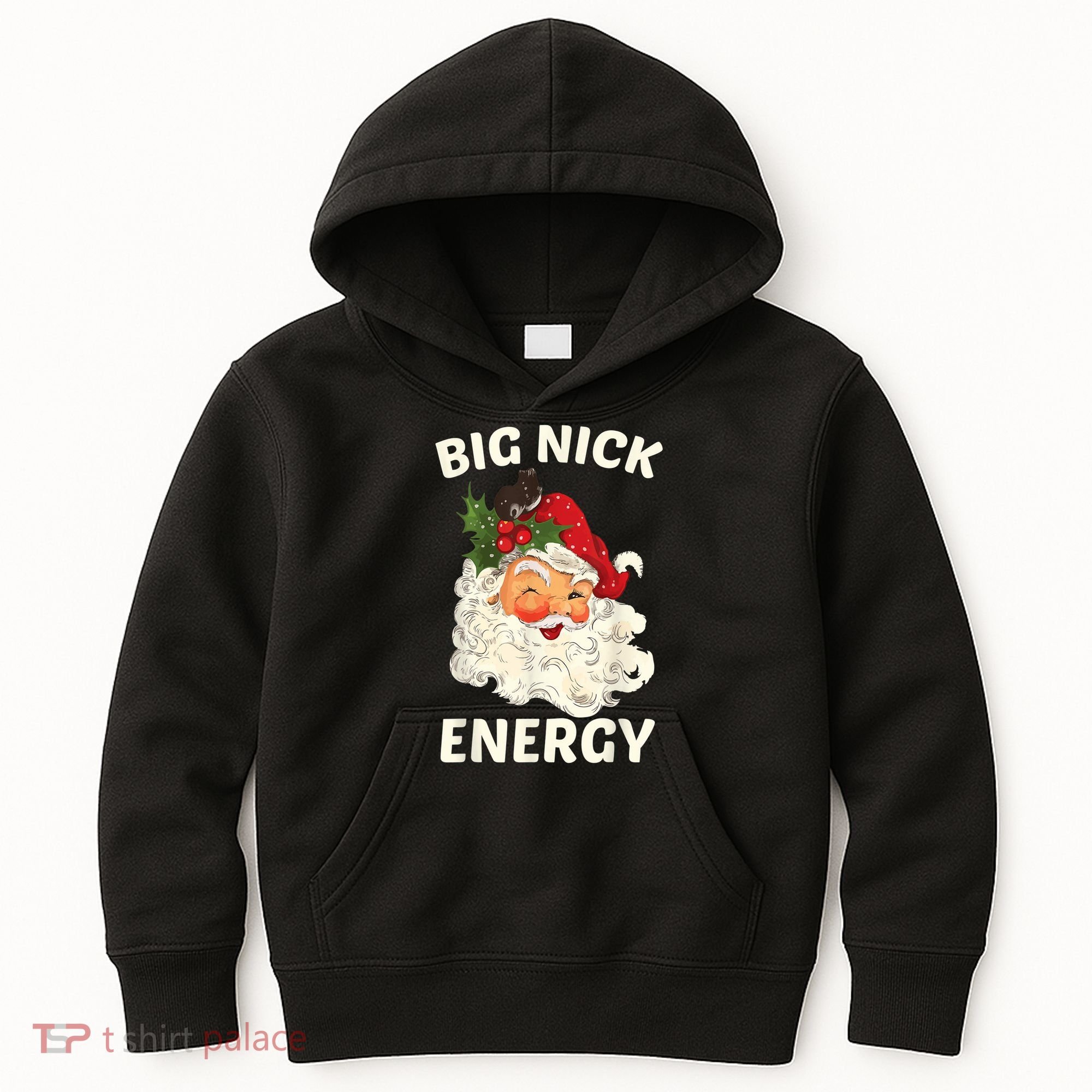 Big Nick Energy Funny Santa Christmas Kids Hoodie