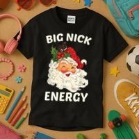 Big Nick Energy Funny Santa Christmas Kids T-Shirt thumb 3