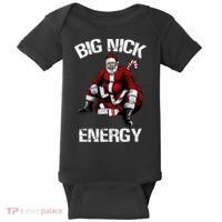 Big Nick Energy Funny Santa Christmas Baby Bodysuit thumb 0