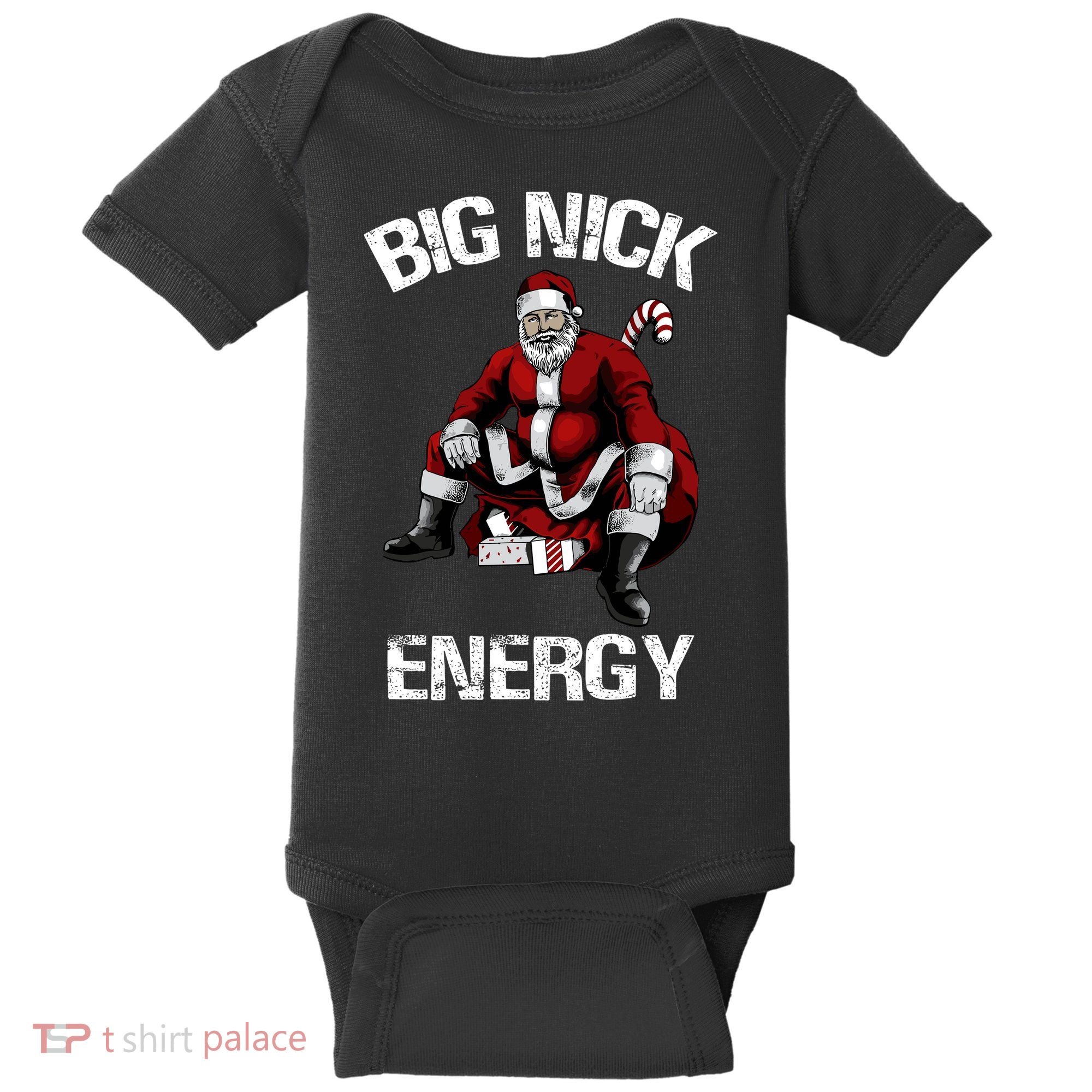 Big Nick Energy Funny Santa Christmas Baby Bodysuit