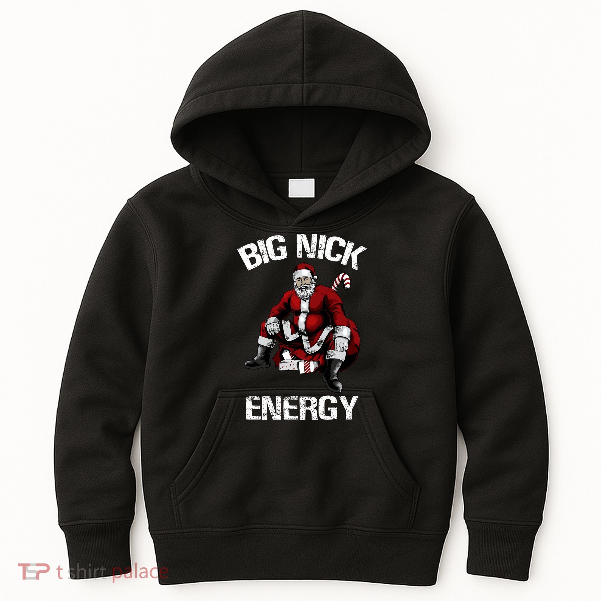 Big Nick Energy Funny Santa Christmas Kids Hoodie