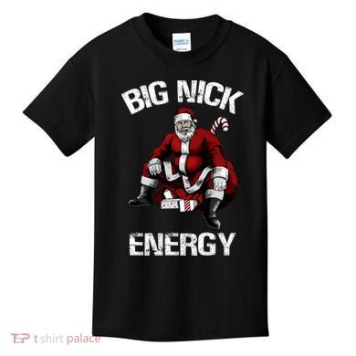 Big Nick Energy Funny Santa Christmas Kids T-Shirt
