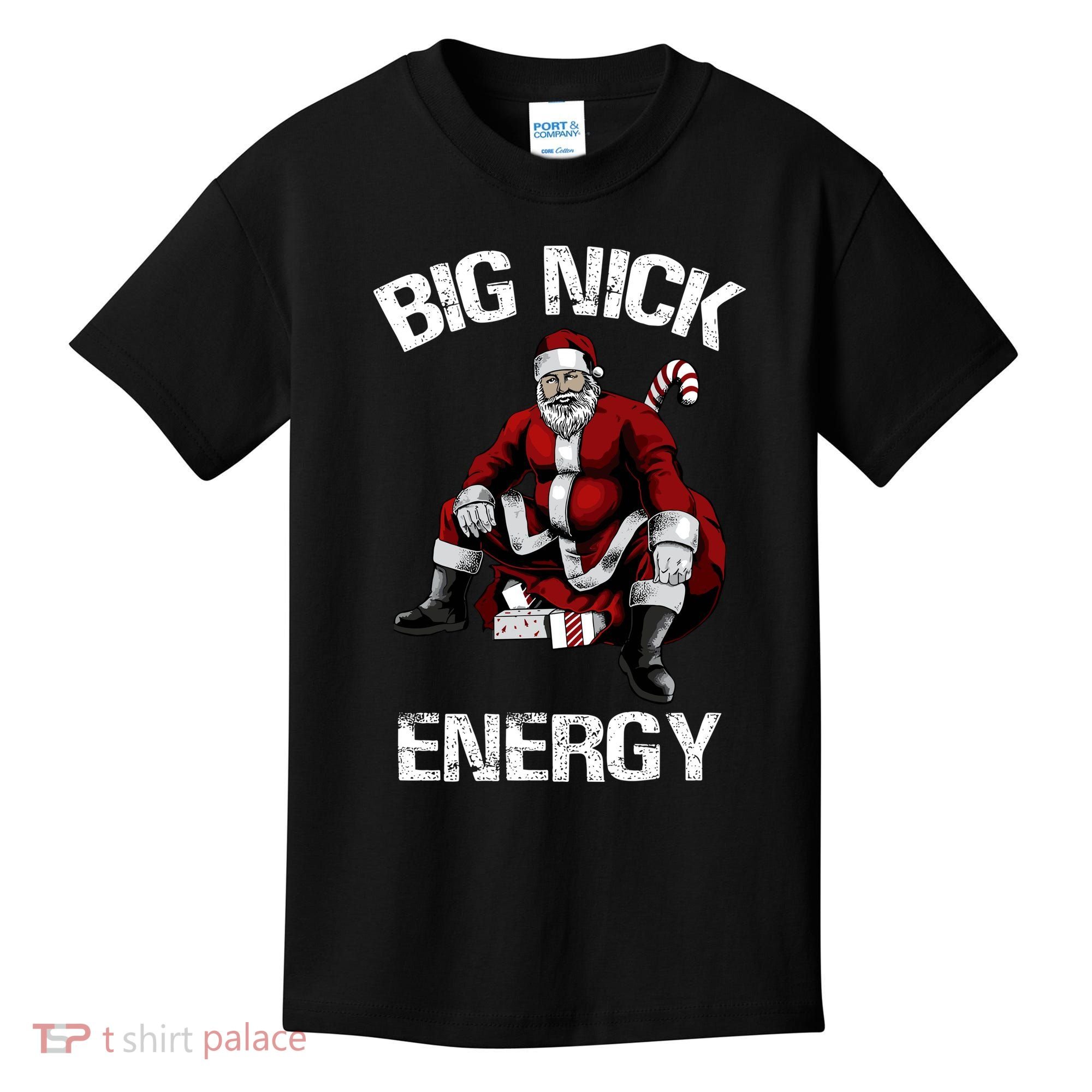 Big Nick Energy Funny Santa Christmas Kids T-Shirt