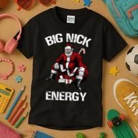 Big Nick Energy Funny Santa Christmas Kids T-Shirt thumb 3