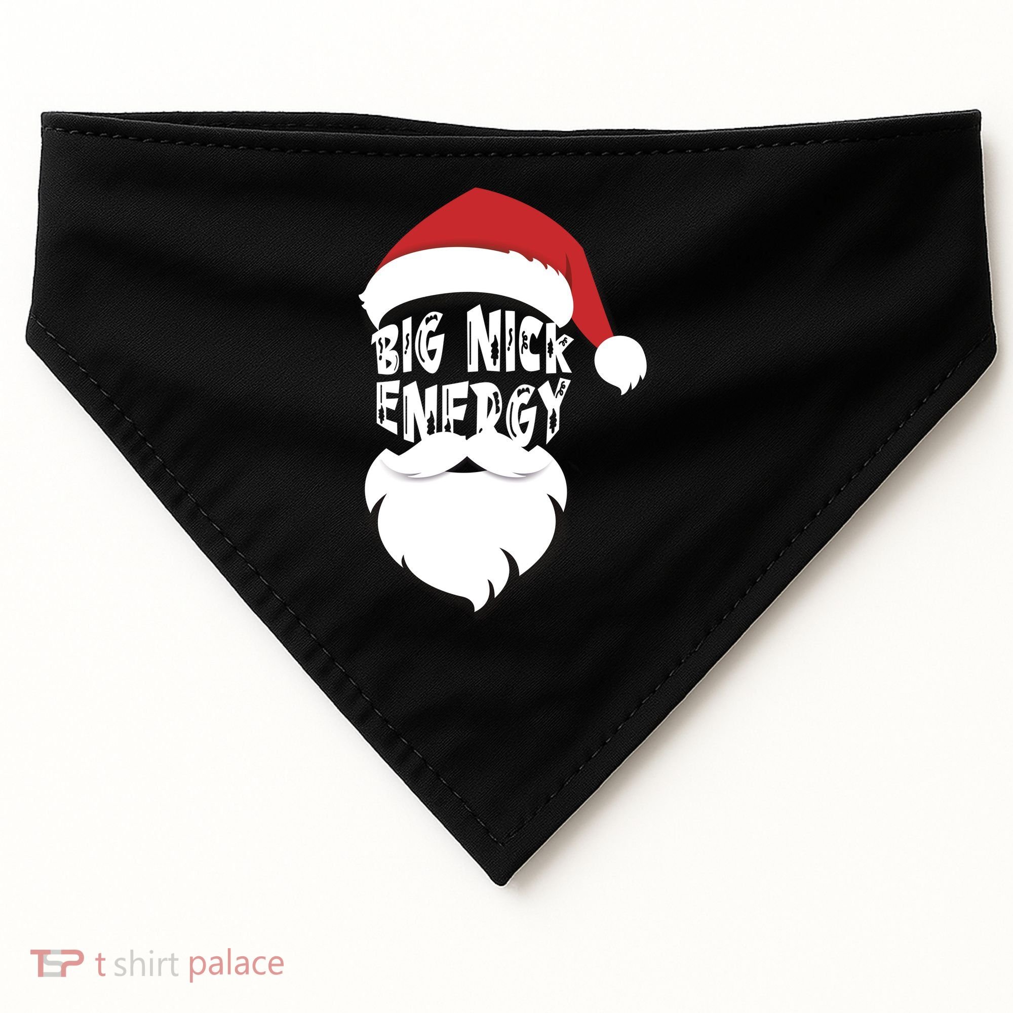 Big Nick Energy Funny Xmas Santa Hipster USA-Made Doggie Bandana