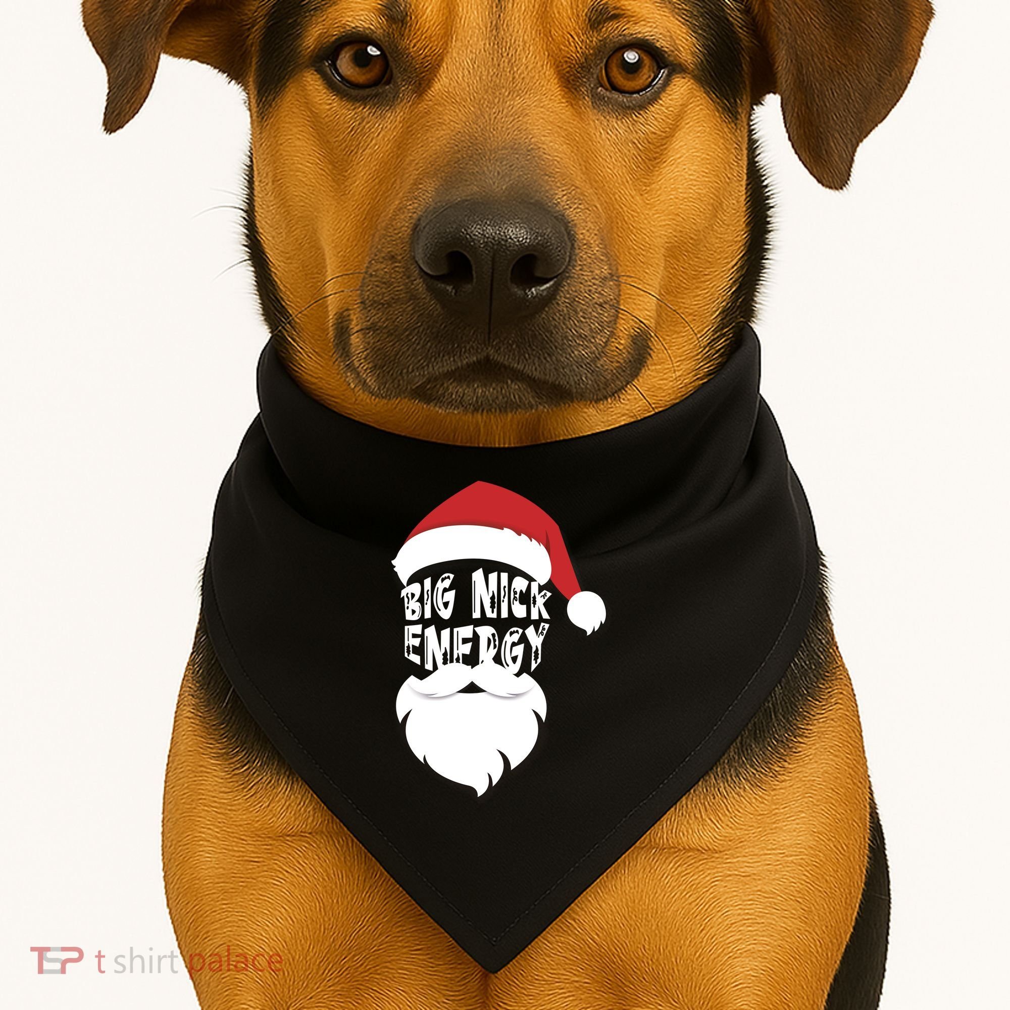 Big Nick Energy Funny Xmas Santa Hipster USA-Made Doggie Bandana